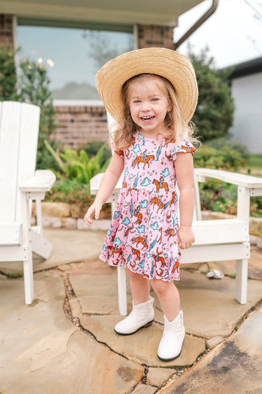 Flutter Sleeve Twirl Dress